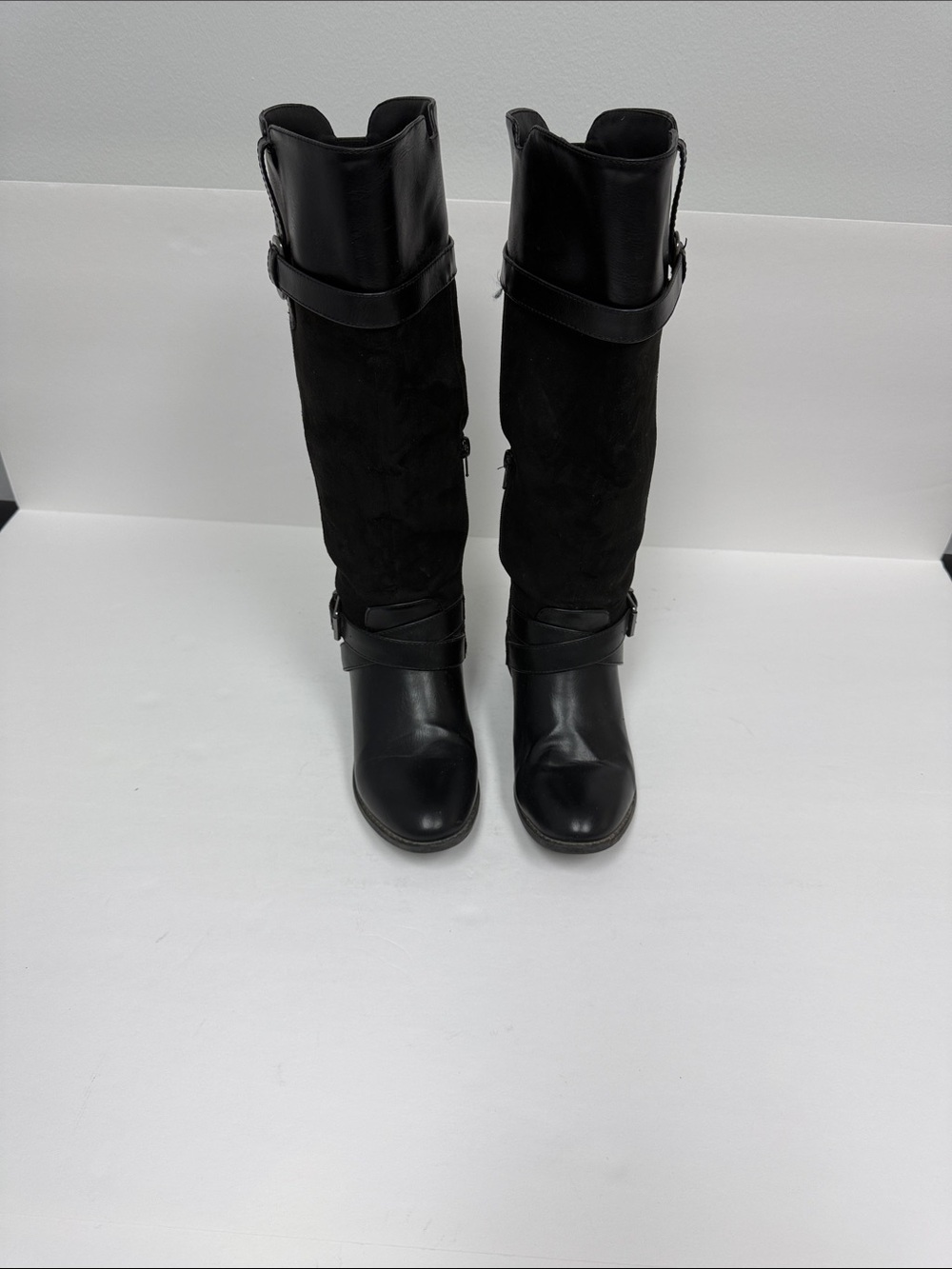 Rampage Black Over-the-Knee Buckle Boots
